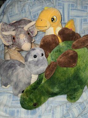Lot of 4 Plush Dinosaurs in Excellent Condition